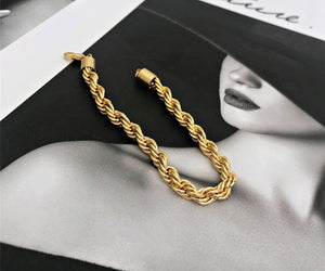 Gold-plated Twist Chain Bracelet