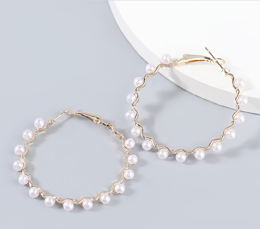 Gold-plated Pearl Earrings