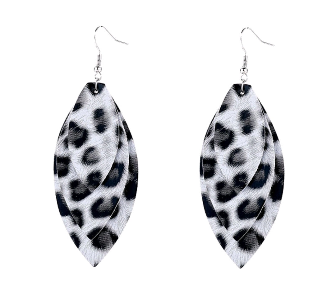 Triple Layer Animal Print Earrings