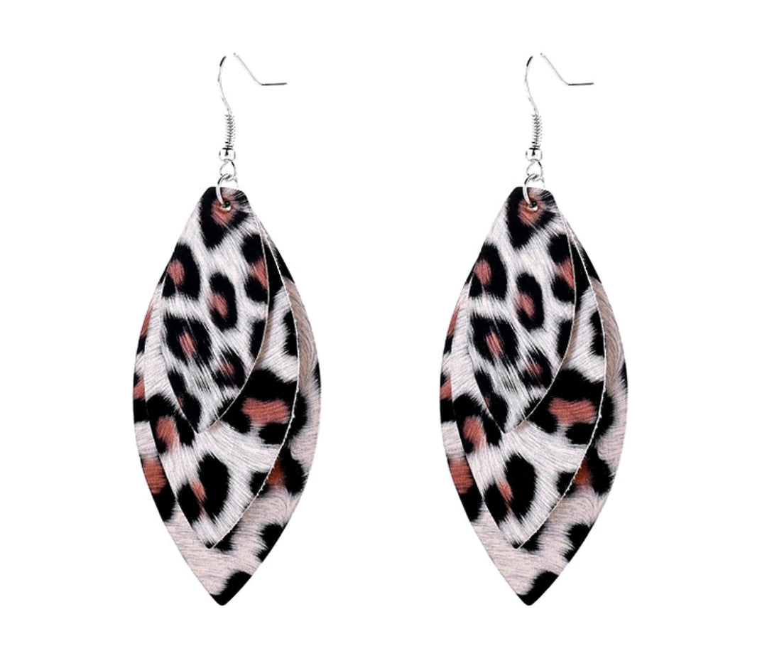 Triple Layer Animal Print Earrings