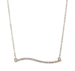 Wave Crystal Bar Necklace