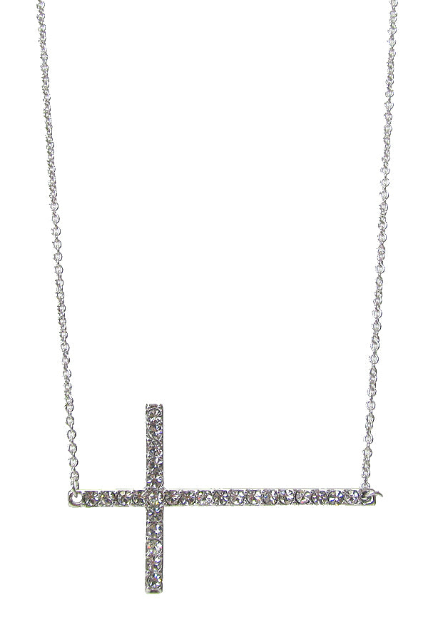 Crystal Cross Pendant Necklace