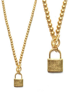 Lock Pendant Chain Necklace